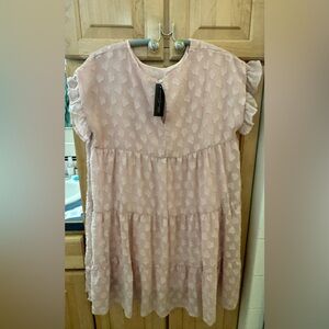 Aaron & Amber Pink Hearts Midi Dress. NWT